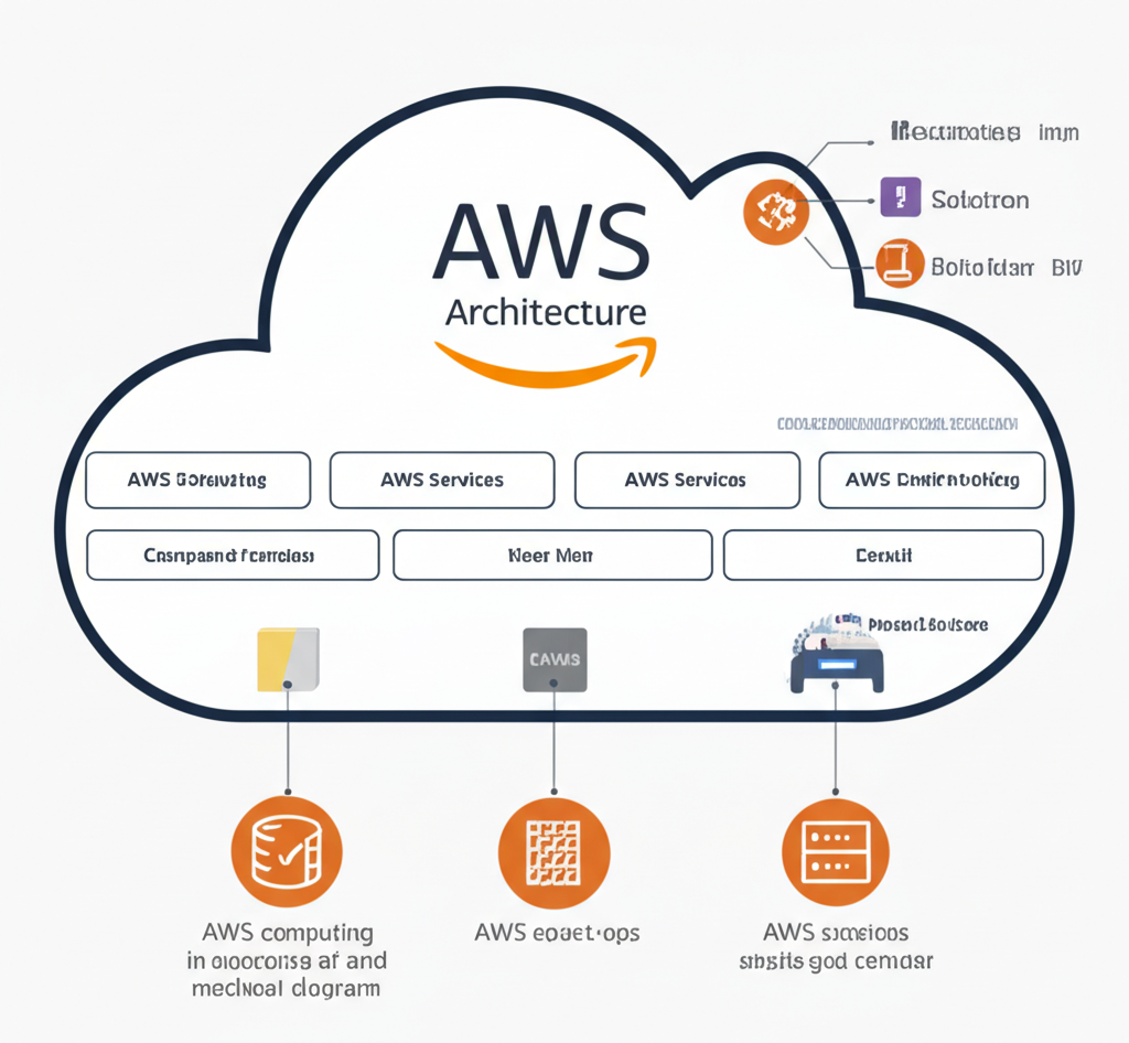 Cloud architecture diagram showing data flow