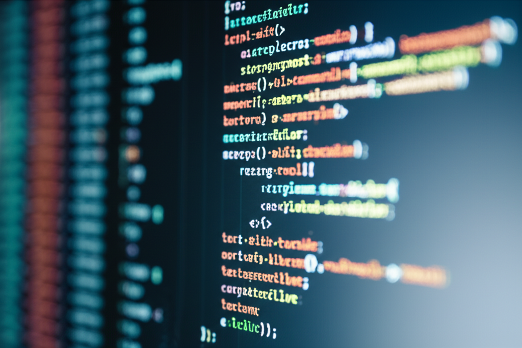 Code displayed on computer screen