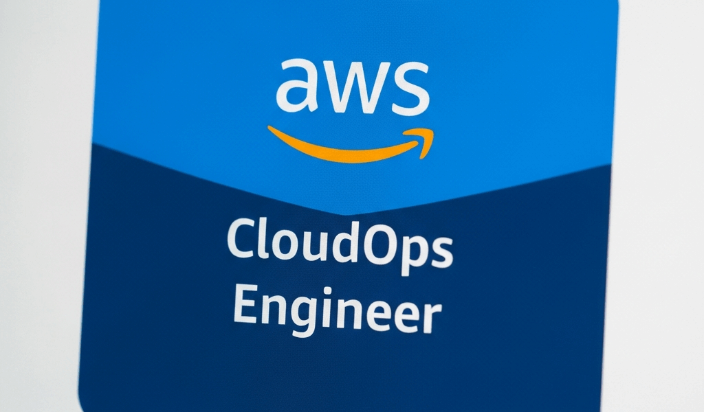 aws certification badge illustration showing cloudops engine 20260331 100711