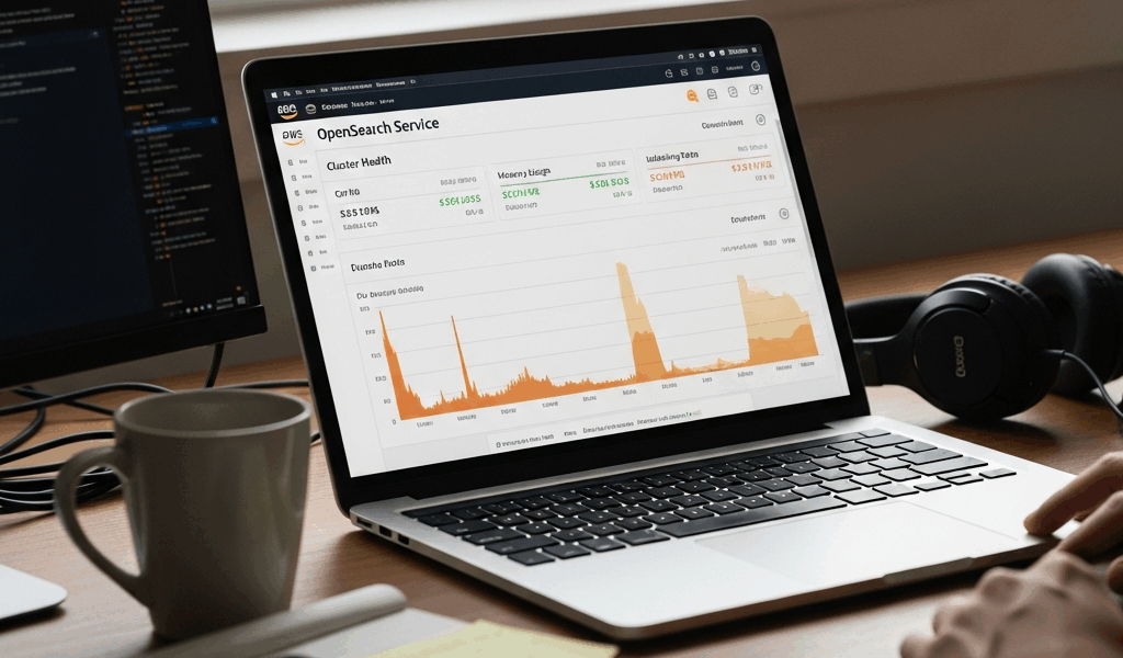 aws console showing opensearch service dashboard with cluste 20260331 100718