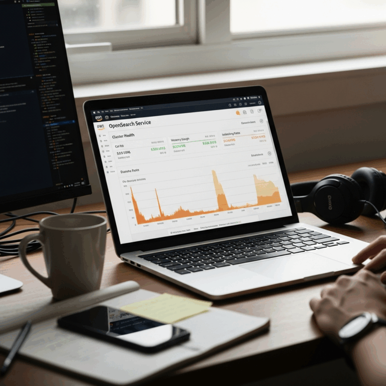 aws console showing opensearch service dashboard with cluste 20260331 100718